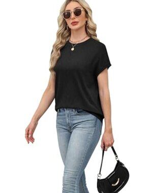 🆕 Short Sleeve Tops for Women Summer Sweater Spring Clothes Business Casual